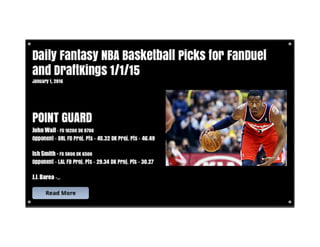 Fantasy basketball daily with dfswinninglineups.com