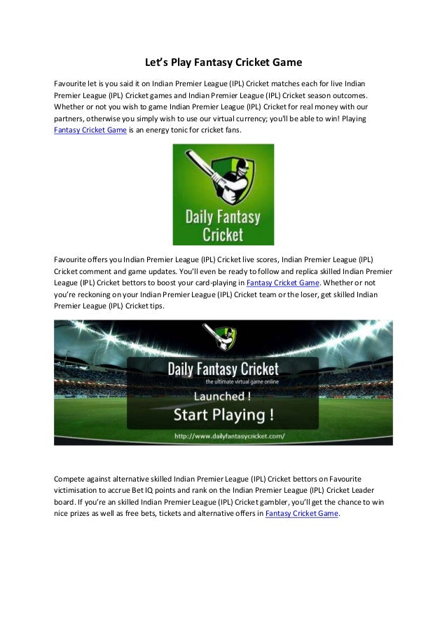 Fantasy Cricket Game