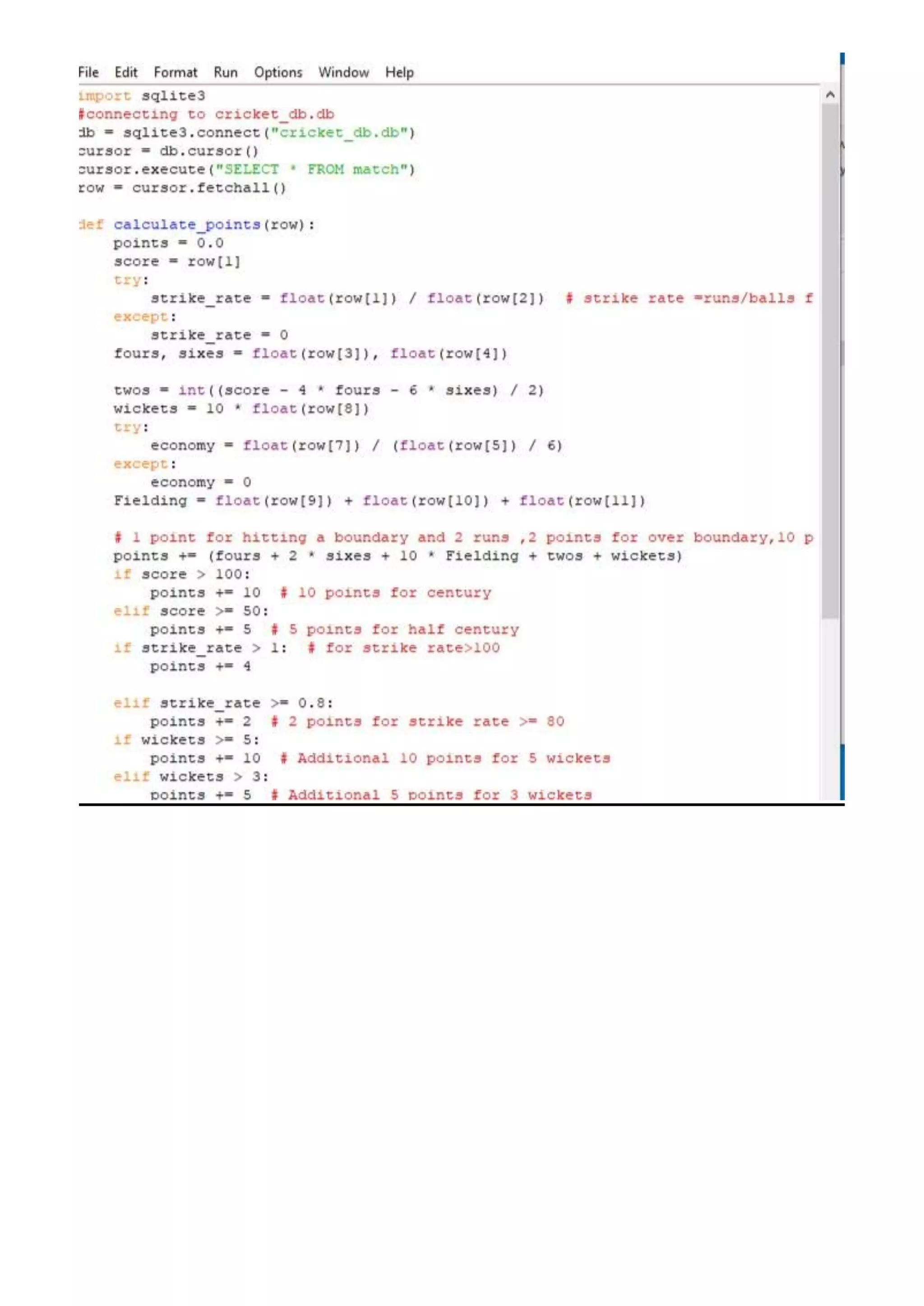 Fantasy cricket game using python(intershala project) | PDF ...