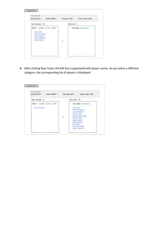 Fantasy cricket game using python(intershala project) | PDF
