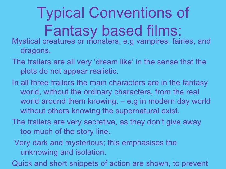 Fantasy Film Genre Conventions | fantasy films pp Fantasy Film Genre Conventions | fantasy films pp