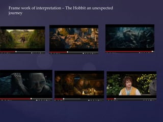 Frame work of interpretation – The Hobbit an unexpected
journey
 