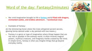 Fantasy Annotation Example Fantasy Story writing with examples and c | PPTX