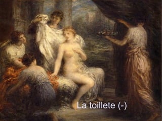 Description de les coleurs de l'obre Les attitudes sont sobres, les costumes sévères, les visages presque graves. Fantin-Latour souhaite que ces jeunes artistes, alors très décriés, soient perçus comme des personnalités sérieuses et respectables. L'atmosphère générale de l'atelier est également empreinte de sobriété : peu de détails, peu d'éléments de décor. Seuls deux accessoires rappellent au spectateur certains choix esthétiques de la nouvelle école : la statuette de Minerve témoigne du respect dû à la tradition antique, le pot en grès japonisant évoque l'admiration de toute cette génération d'artistes pour l'art japonais. 