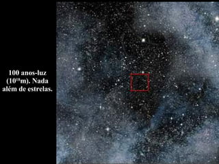 100 anos-luz (10 18 m). Nada além de estrelas. 