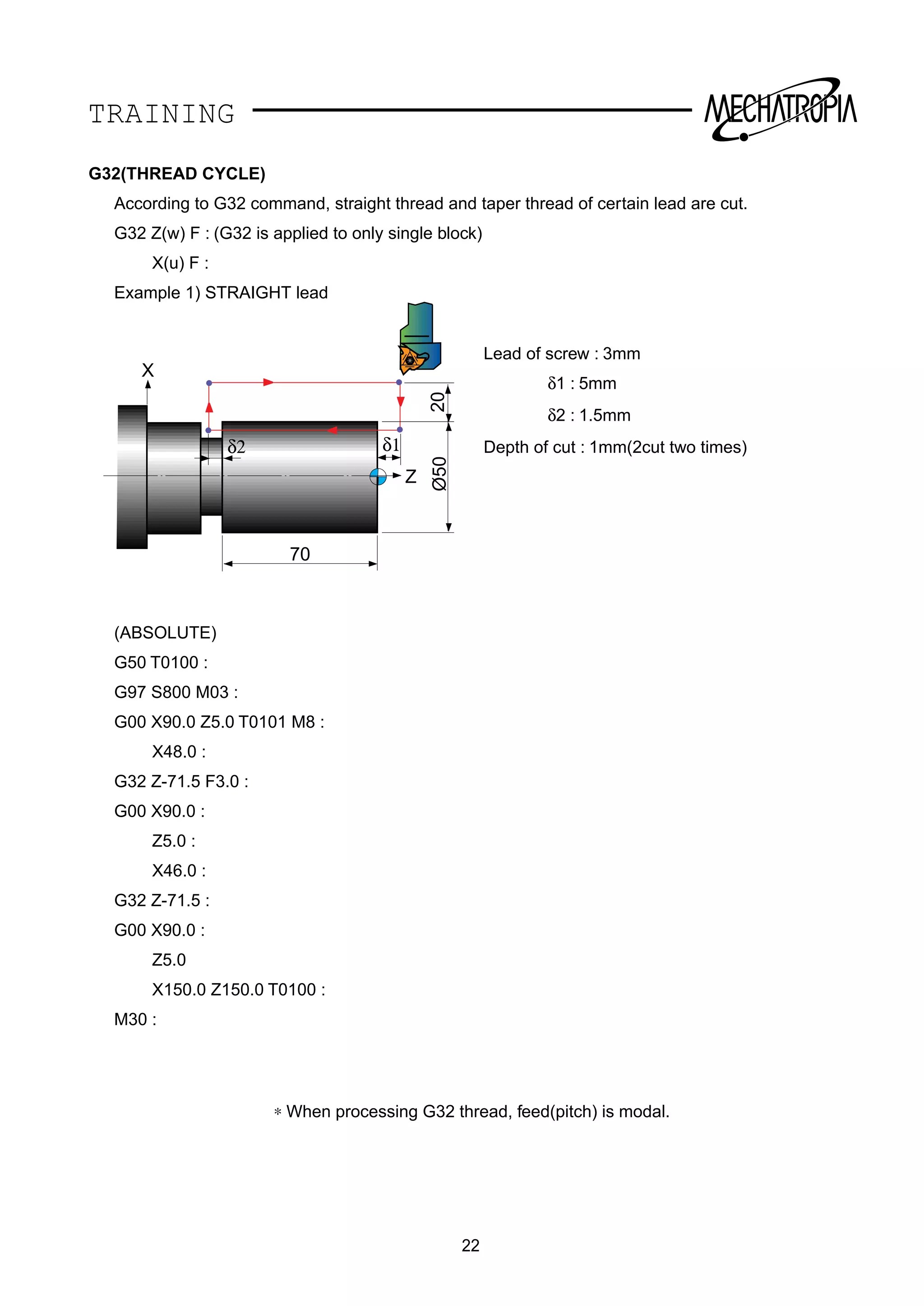 Fanuc ot g code training manual | PDF