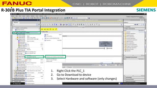 1. Right Click the PLC_1
2. Go to Download to device
3. Select Hardware and software (only changes)
R-30+B Plus TIA Portal Integration
 