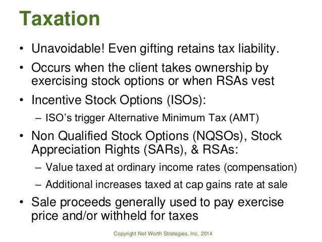 Alternative minimum tax non qualified stock options