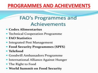 food and agricultural organization (FAO) | PDF
