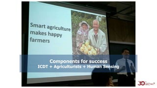 Components for success
ICDT + Agriculturists + Human Sensing
 
