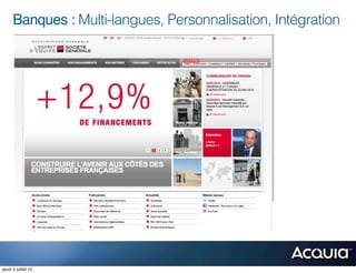 Banques : Multi-langues, Personnalisation, Intégration




jeudi 5 juillet 12
 