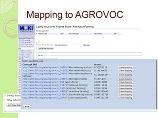 Mapping to AGROVOC

 