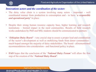 Dairy Value Chain Development In Ethiopia: The Experience of FAO