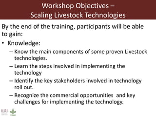Training Workshop and Capacity Building on Proven Livestock Technology in Eastern Africa