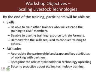 Training Workshop and Capacity Building on Proven Livestock Technology in Eastern Africa