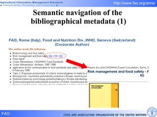 Semantic navigation of the  bibliographical metadata (1) 
