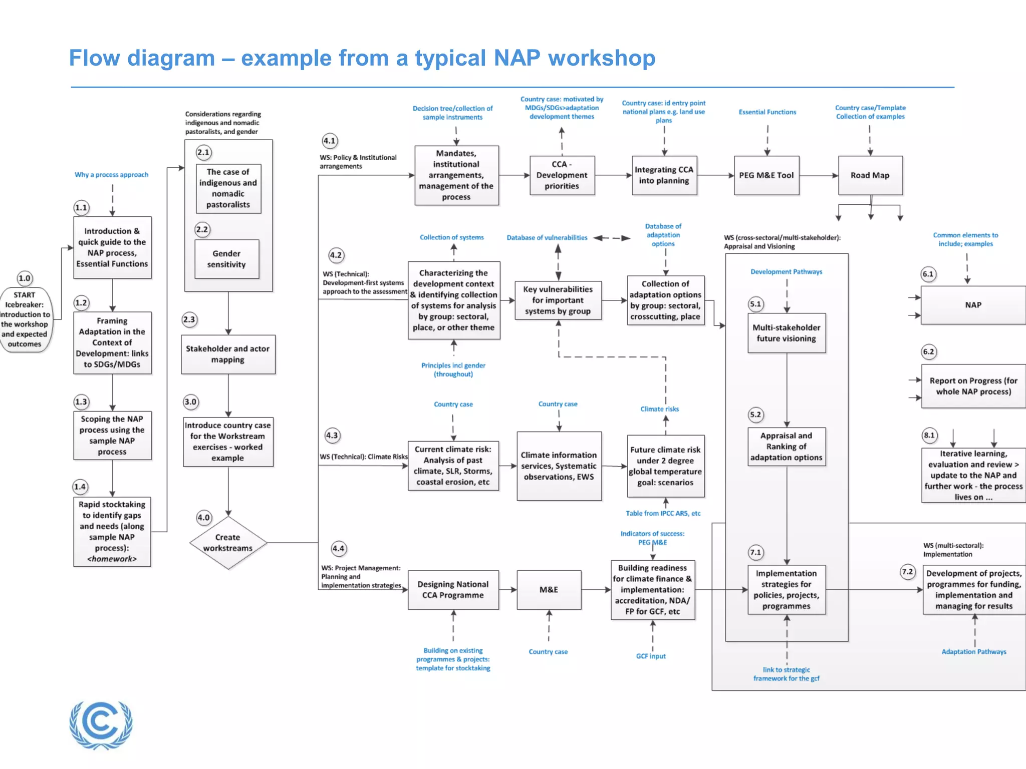Flow diagram – example from a typical NAP workshop
 