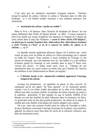 Etude Sociologique Cas Du Safran Maroc 2009