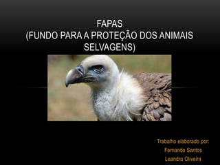 Trabalho elaborado por:
Fernando Santos
Leandro Oliveira
FAPAS
(FUNDO PARA A PROTEÇÃO DOS ANIMAIS
SELVAGENS)
 