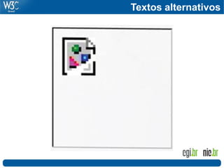 Textos alternativos
 