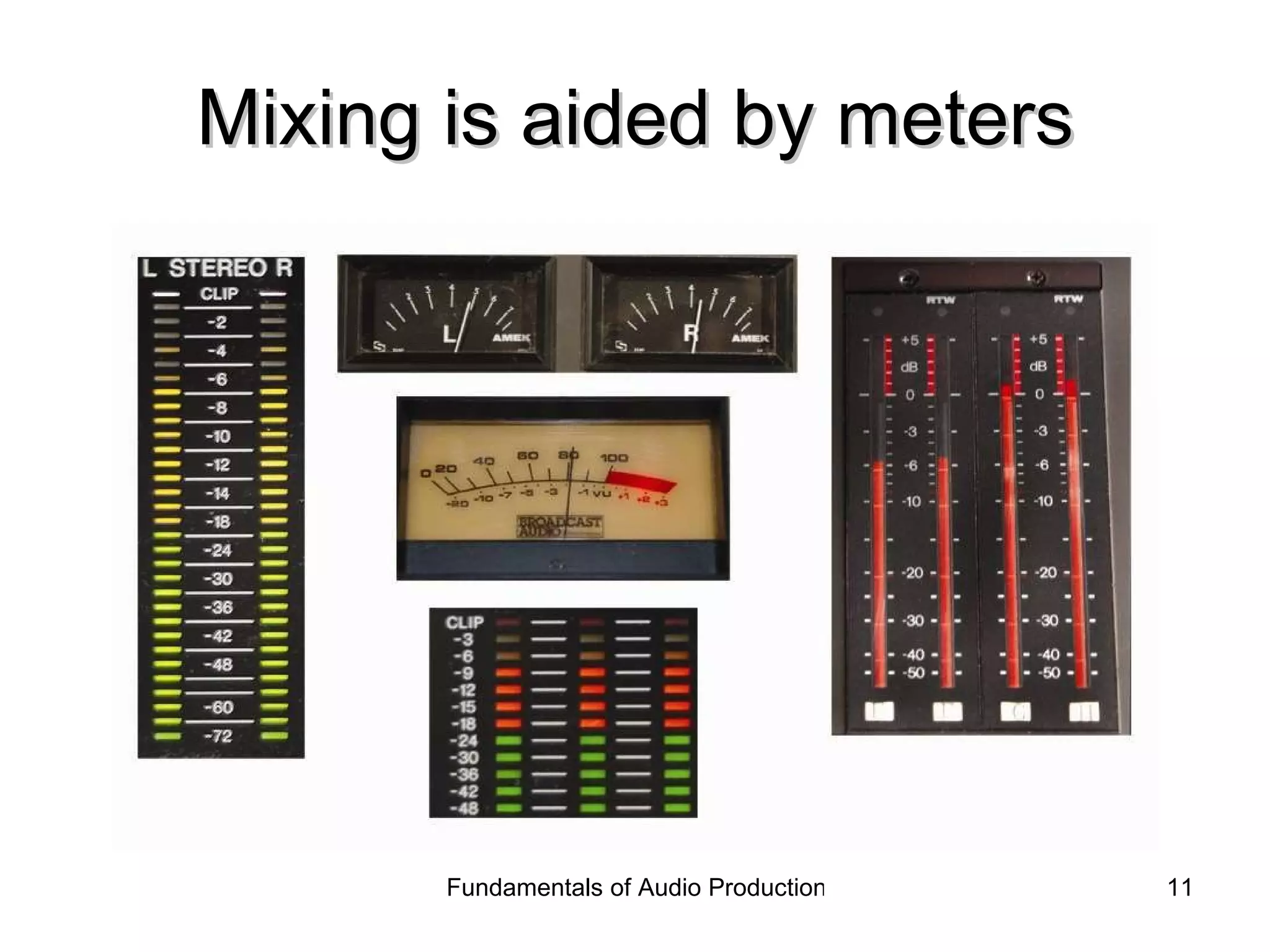 Mixing is aided by meters 
