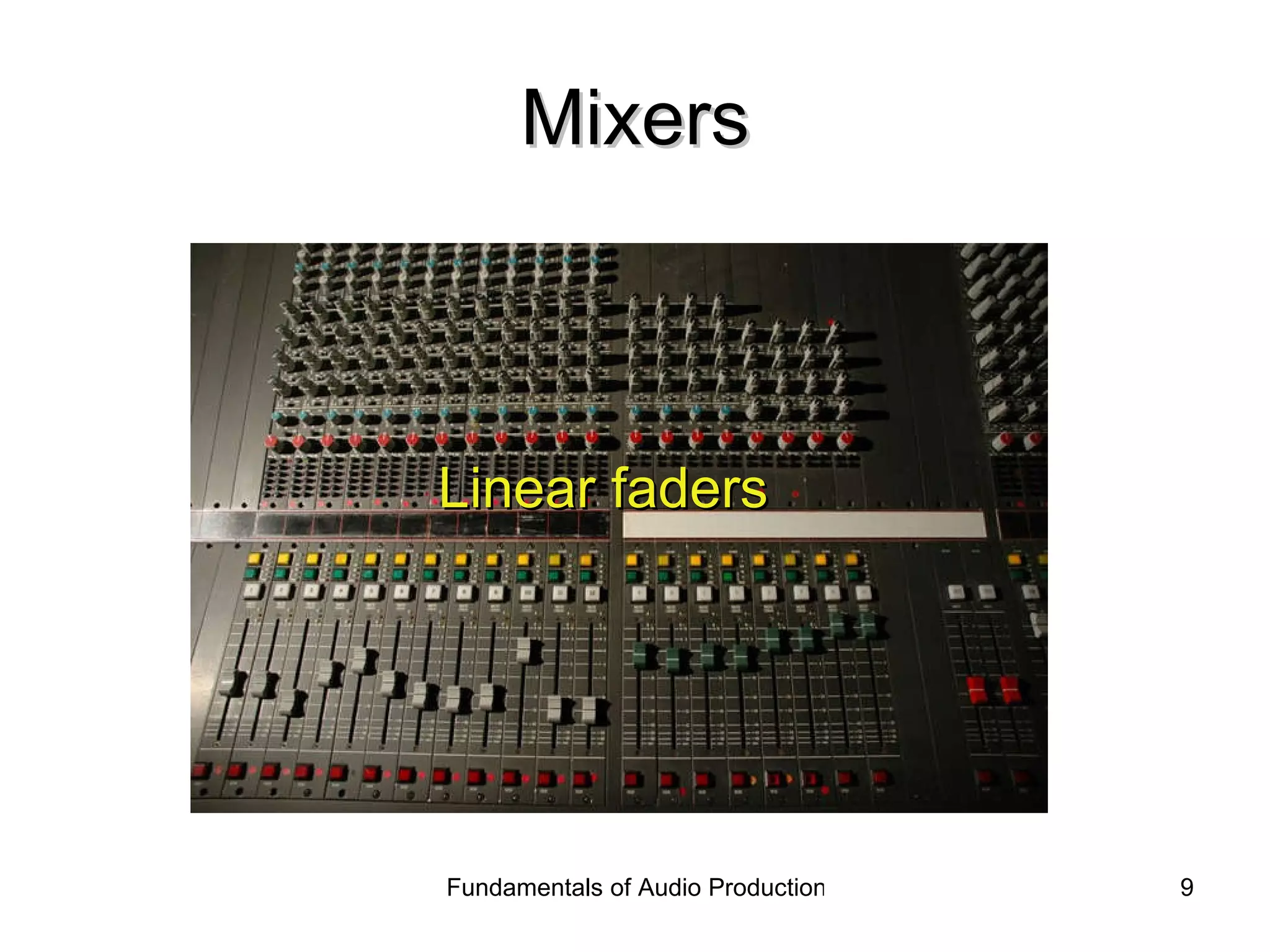 Mixers Linear faders 