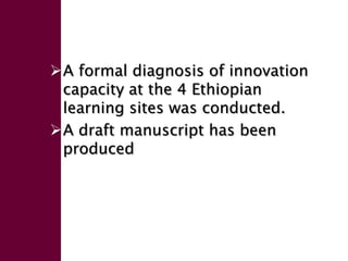 Enhancing livelihoods of poor livestock keepers through increasing use of fodder: Ethiopia Report on Output 1 - Mechanisms for strengthening and/or establishing multi-stakeholder alliances that enable scaling up and out of fodder technologies