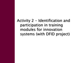 Enhancing livelihoods of poor livestock keepers through increasing use of fodder: Ethiopia Report on Output 3 - Enhanced capacity of project partners to experiment with and use fodder innovations through communication, technical information & training