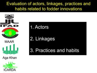 Enhancing livelihoods of poor livestock keepers through increasing use of fodder: Syria Report on Project Output 1 - Mechanisms for strengthening and/or establishing  multi-stakeholder alliances  that enable scaling up and out of fodder technologies