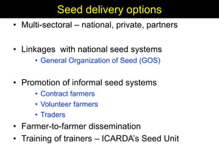 Enhancing livelihoods of poor livestock keepers through increasing use of fodder: Syria Report on Project Output 2  - Options for effective delivery systems  including innovative communication strategies  and on-farm fodder interventions to improve fodder