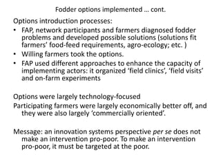 Innovation processes and outcomes in different national contexts: preliminary findings of FAP meta-analysis