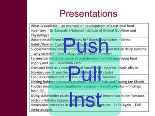 Sustainable intensification in livestock systems: where does feed fit?