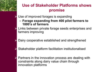 Using stakeholder platforms to enhance local innovations in the livestock sector in Ethiopia: Some Lessons