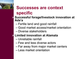 Using stakeholder platforms to enhance local innovations in the livestock sector in Ethiopia: Some Lessons