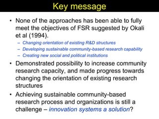 Farmer-participatory research and development for improving feed supply and use