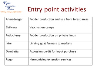 Fodder Innovation in smallholder systems: Experiences from the Fodder Innovation Project