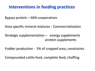 Development of national feed inventory and feeding interventions to enhance livestock productivity in India