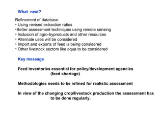Development of national feed inventory and feeding interventions to enhance livestock productivity in India