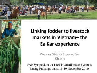 Linking fodder to livestock markets in Vietnam– the Ea Kar experience Werner Stür & Truong Tan Khanh FAP Symposium on Feed in Smallholder Systems  LuangPrabang, Laos, 18-19 November 2010 