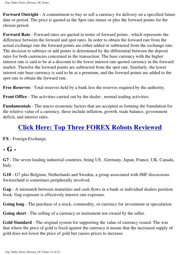 Forex terms and definitions pdf