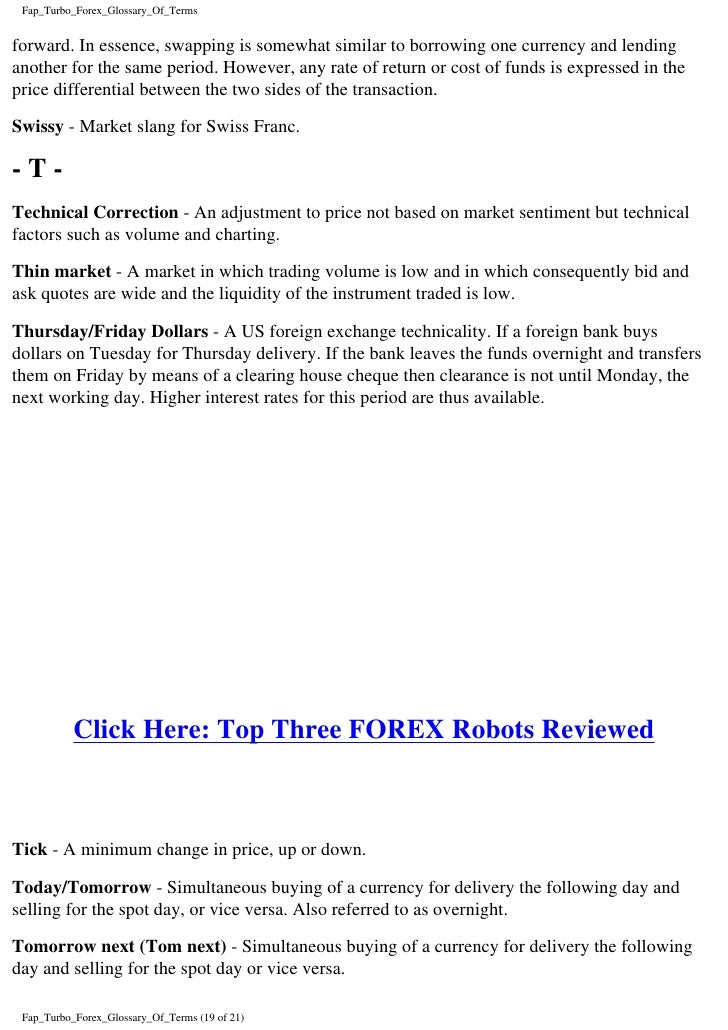 Forex slang
