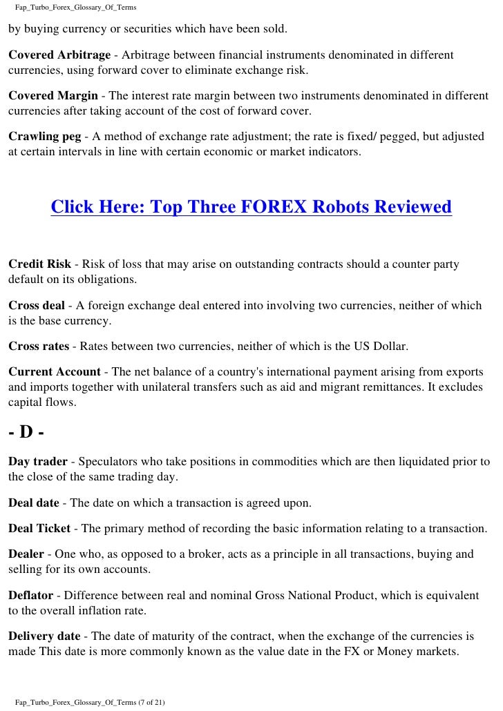 Forex glossary