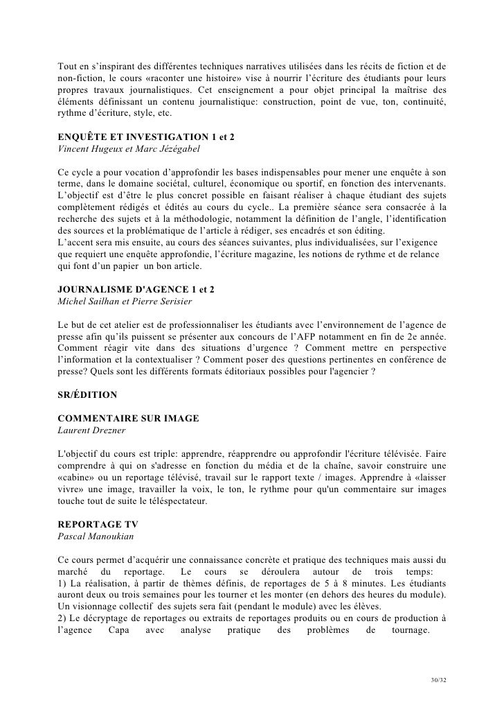 FAQ enseignants - 2012/2013 - Ecole de journalisme de 