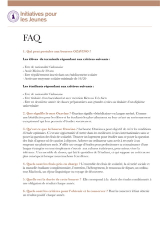 FAQ - Bourses Ozavino 2014