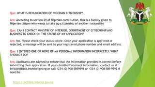 Faq for citizenship in nigeria | PPTX