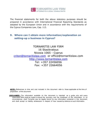 Faq forming a cyprus company | PDF