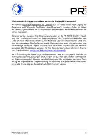 FAQs Master-Lehrgänge PR/IK und CKM