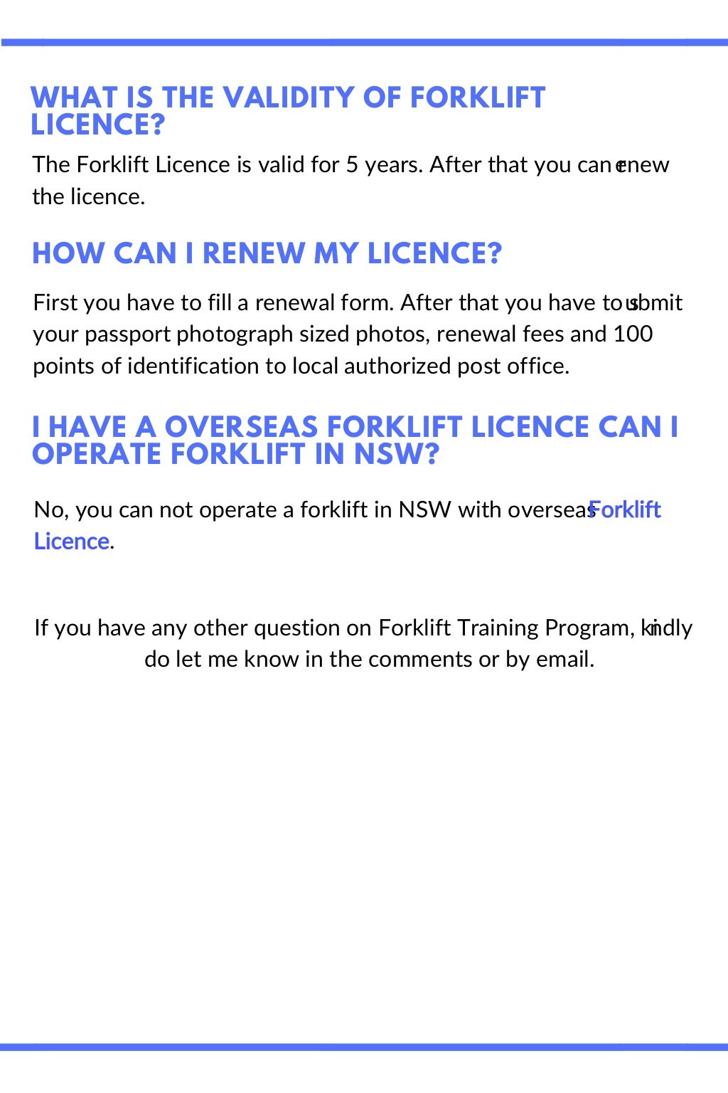 Faq on forklift training sydney
