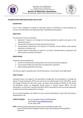 Interested Testing Program Fa qs bea-ead-testing-programs | PDF