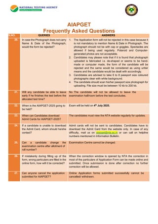 AIAPGET 2025 FAQ Guide for AYUSH Postgraduate Entrance | PDF